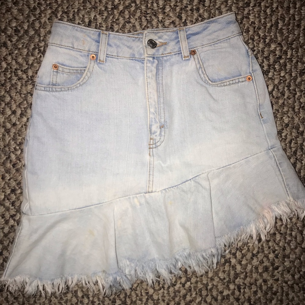 Top Shop Light Wash Jean Skirt